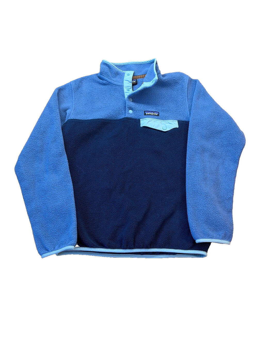 Patagonia Synchilla Snap T Fleece Mens Gorpcore LS Blue Colorblock - Small